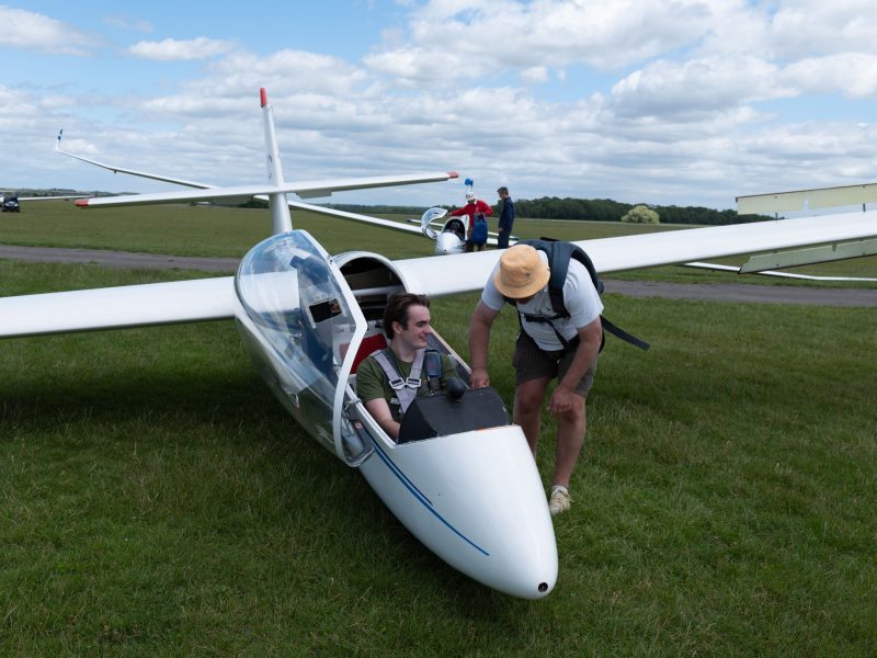 Toby in a glider